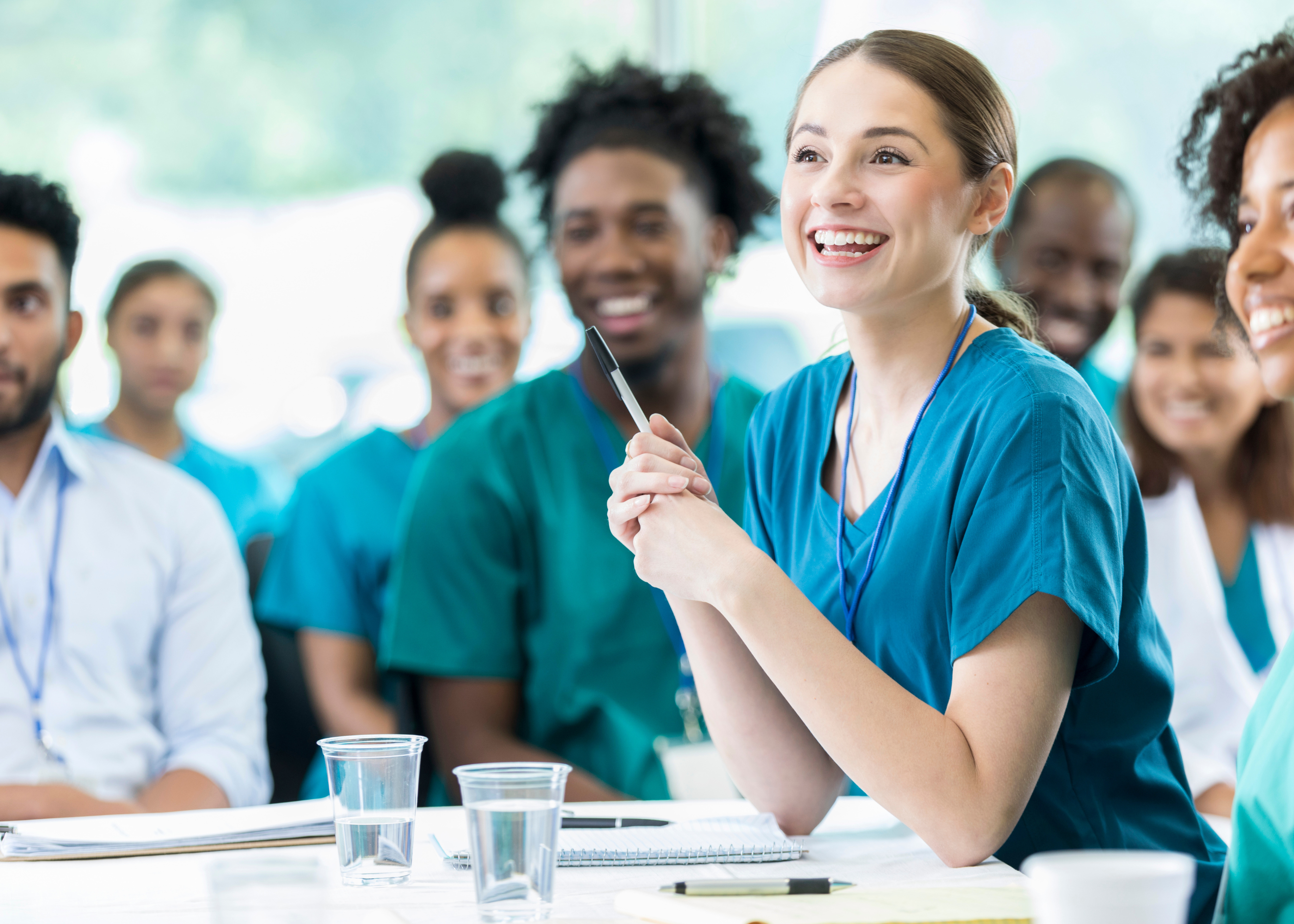 Group of nurses in a training class